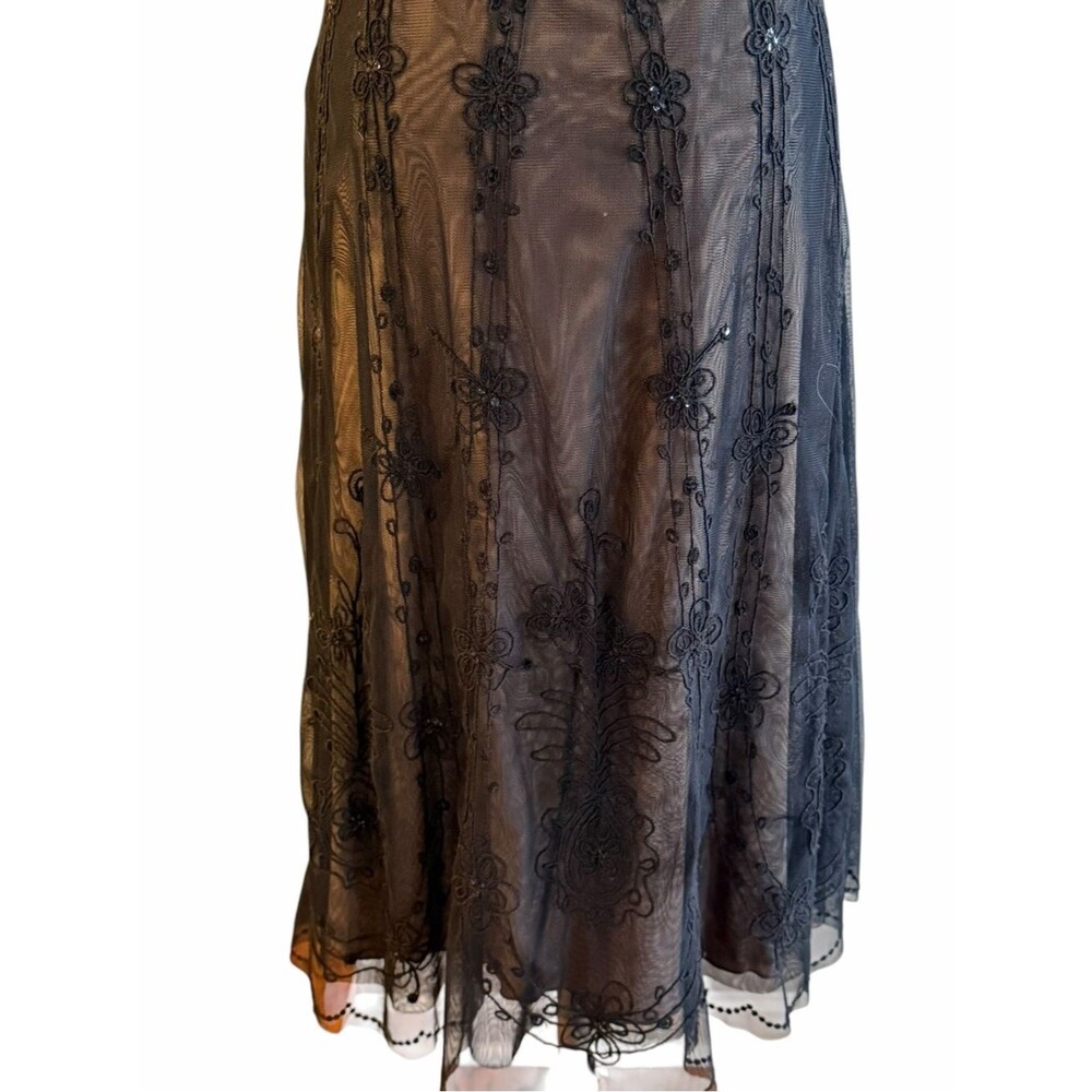 BCBG MaxAzria Womens Whimsigoth Black Lace Dress Size 8 Fairy Grunge Cocktail - Picture 5 of 12